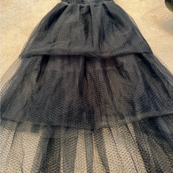Bestie Johnson Black Tulle Bustier Tiered Midi Dress Size L NWOT - Picture 6 of 7